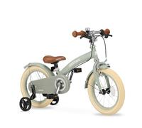 Deryan Luxury Children's Bicycle 14 Inch | 3 in 1 Balance Bike | Bicycle with Adjustable Saddle and Handlebars | Children's Bicycle for Boys and Girls | Green