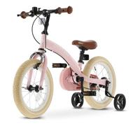 DERYAN Luxury Kids Bike 12 Inch | 3-in-1 Balance Bike | Bike with Adjustable Seat and Handlebar | Kids Bike for Boys and Girls | Pink