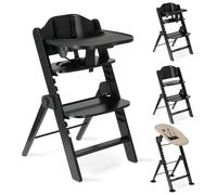 Deryan Odin High Chair Baby & Toddler (0 to 3 Years), Foldable Wooden High Chair, Includes 3 Point Strap, Height Adjustable and Foldable, Includes Tray, Newborn Set with 2-in-1 Bouncer, Nougat
