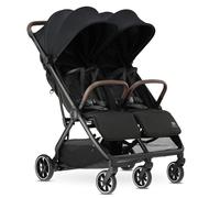 Deryan Rolo X2 XL Pushchair Buggy 2 in 1 - Buggy Small Foldable - Birth to 4 Years - Baby Pram per Seat Maximum Load 22 kg - Children's Buggy Foldable - Compact and Foldable - Black