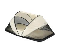 Deryan Toddler Travel Cot with Mattress from Birth to 2.5 Years - Foldable Toddler Bed Baby Tent Set Up in 2 Seconds - Includes Mosquito Net & Travel Bag - 136 x 84 x 62 cm (Cream)