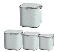 DeryArcle 100L+140L+180L+210L Clothes Storage Bags Foldable Storage Bin Blanket Organizers Clothing Containers Box with Reinforced Handles for Comforters Bedding Clothing