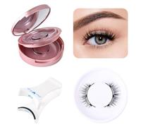 DeryArcle 2 Pairs Magnetic Eyelashes Natural Look No Glue Needed False Eyelashes Kit without Eyeliner Reusable Fake Magnetic Eyelashes with Applicator Wispy Magnetic Lashes for All-Day (B)