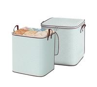 DeryArcle 210 L Clothes Storage Bags Foldable Storage Bin Blanket Organizers Clothing Containers Box with Reinforced Handles for Comforters Bedding Clothing