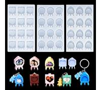 DeryArcle 3Pcs Heart Keychain Silicone Mould Mini Photo Frame Resin Moulds Key Ring Picture Frame Casting Molds Pendant Epoxy Resin Mold for DIY Hang Bag Phone Case Charms Desktop Decoration