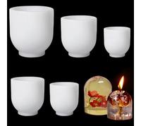 DeryArcle 5Pcs Semi Cylinder Resin Mould 3D Crystal Ornament Silicone Moulds Cylindrical Epoxy Resin Casting Mold for DIY Candle Night Light Home Desktop Decoration Flower Specimen