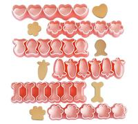 DeryArcle 6 Pcs Goldfish Cookie Cutters, Heart Carrot Bone Flower Fish Cat's Paw Shape mini Biscuit Chain Moulds, DIY Cute Snacks, Baking Cooking Fruit Bread Fondant Tools