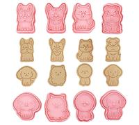 DeryArcle 8 Pcs Dog Cookie Cutters, Puppy Pattern Biscuit Stamps with Handle, Cute Animal DIY Biscuits Mold Set, Baking Kitchenware Tools Accessories
