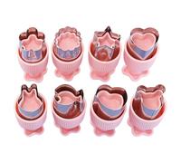 DeryArcle 8 Pcs Mini Cookie Cutters, Tiny Ravioli Dumplings Butterfly Pasta Maker, Heart Rabbit Flower Bear Star Fish Biscuits Mold, Baking Fruit Vegetable Bread Fondant Tools