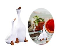 DeryArcle Duck Garden Statue, 3.4in Goose Resin Figurine, Cute Animal Fairy Garden Ornament for Lawn Decoration, Ducklings Decor for Yard Room Patio