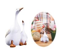 DeryArcle Goose Outdoor Statue, 5.8in Mother Duck and Ducklings Sculptures for Lawn Patio Outdoor Yard, Cute Animal Decoration for Garden, Living Room Decor