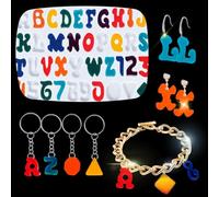 DeryArcle Letter Pendant Resin Mould Alphabet Keychain Silicone Moulds Small Number Shape Jewelry Mold Earring Epoxy Resin Casting Molds for DIY Necklace Bracelet Charm Phone Shell Craft Decor
