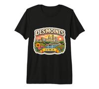 Des Moines Iowa Souvenir City State Capital Memorabilia Premium T-Shirt