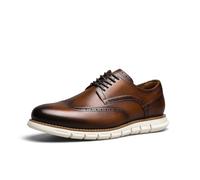 DESAI Mens Casual Leather Shoes Crafted with Genuine Leather for Work and Leisure Versatility, Brown, 7 UK