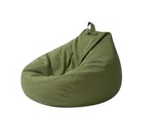 DESAV Bean Bag Chair Cover (No Filler) for Teens And Adults, 4 Sizes Soft Fluffy Linen Washable Round Bean Bag Couch Cover for Organizing Plush Toys Or Textile,Green,XXL