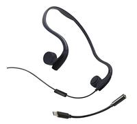 DESAV Bone Conduction Headphones(3.5Mm Or TYPE C), Wired Open-Ear Headphones, Gaming Headset, Sports Earphones with Mic, for Running Hiking Home Office Conference Calls,Black