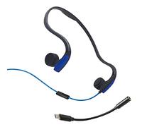 DESAV Bone Conduction Headphones(3.5Mm Or TYPE C), Wired Open-Ear Headphones, Gaming Headset, Sports Earphones with Mic, for Running Hiking Home Office Conference Calls,Blue