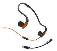DESAV Bone Conduction Headphones(3.5Mm Or TYPE C), Wired Open-Ear Headphones, Gaming Headset, Sports Earphones with Mic, for Running Hiking Home Office Conference Calls,Orange