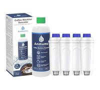 Descaling* Solution Kit for DeLonghi* Coffee Machines,Includes 1 Bottle 500ML of Descaler Solution & 4 Delonghi* Filters,Concentrated Formula for Limescale
