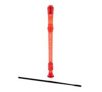 Descant Recorder with Cleaning Rod by Gear4music Red