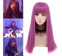 Descendants 2 Coaplay Mal Bertha Maleficent Wig Long Live Evil Purple Hair Wig Perucas Women Girl Cosplay Costume Wig 65cm