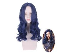 Descendants 2 Evie Long Wavy Wig Cosplay Costume Women Heat Resistant Synthetic Hair Halloween Party Role Play Wigs