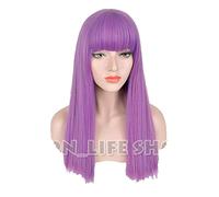 Descendants 2 Mal Bertha Maleficent Long Live Evil Straight Purple kids adult Cosplay Wig