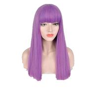 Descendants 2 Mal Bertha Maleficent Long Live Evil Straight Purple kids adult Cosplay Wig + Wig Cap