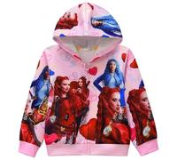 Descendants 4 The Rise of Red Girls Hoodie Red Princess 3D Print Jacket Sweatshirt Jogging Clothes Zip Hooded Long Sleeve