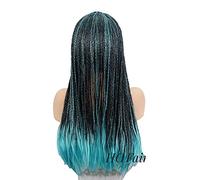 Descendants Cosplay Wig Uma Ursula Daughter Braids 75cm Long Green Black Dreadlocks Synthetic Hair for Adult + Wig cap
