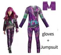 Descendants Mal Costume Book Day Party Cosplay Jumpsuits Gloves Outfit 140