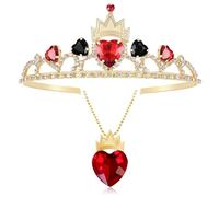 Descendants Red Crown with Black Hearts Jewelry Set Descendants 4 Rise of Red Cosplay Headband for Women Decoration