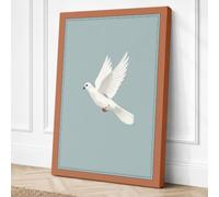 Descending Dove Minimalist Canvas Wall Art Print 36x24 Inch