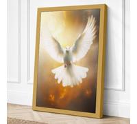 Descending Dove Spiritual Canvas Wall Art Print 18x12 Inch
