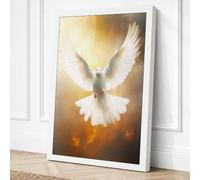 Descending Dove Spiritual Canvas Wall Art Print 30x20 Inch