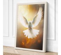Descending Dove Spiritual Canvas Wall Art Print 36x24 Inch