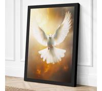 Descending Dove Spiritual Canvas Wall Art Print 36x24 Inch