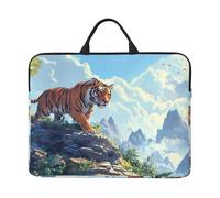 Descending The Mountain Tiger Notebook Carrying Case With Handle Laptop 14 Inch Computer Sleeve For Women Men Padded Cover Laptop Bag