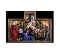 Descent from The Cross Deposition of Christ Weyden Painting Poster Art Print Canvas Poster Wall Art Decor Print Picture Paintings for Living Room Bedroom Decoration 08x12inch(20x30cm)