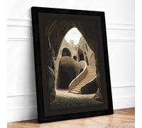 Descent Through Skull Gothic Framed Wall Art Print A4 (29.7×21cm) Black, Wall Decor for Living Room, Bedroom, Office & Home, Ready to Hang, Art Gift