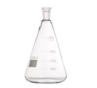 Deschem 2000ml 24/40 Lab Glass Erlenmeyer Flask with Ground Joint 2L Laboratory Chemistry Conical Bottle