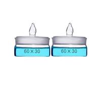 Deschem 2Pcs 60X30MM Lab Weighing Bottle Low Form Width 6cm Height 3cm Laboratory Borosilicate Glass Weighting Flask W/Ground Stopper