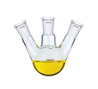 Deschem 3-Neck 100ml 24/40 Round Bottom Glass Flask Boiling Vessel Three Necks Lab Reaction Bottle
