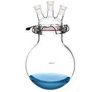 Deschem 5000ml Three Necks Glass Reactor 24/40 Round Bottom 5L Lab Reaction Kettle W/3-Neck Lid & Steel Clamp