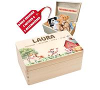 DEschenk Personalised Baby Memory Box - Gift for Birth, Baby Memory Box in Various Sizes