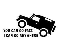 Desconocido Cut Vinyl Sticker You Can Go Fast. I Can Go Anywhere 15 x 7 cm (Black)