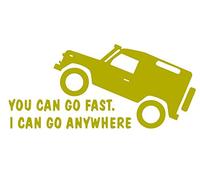 Desconocido Cut Vinyl Sticker You Can Go Fast. I Can Go Anywhere 15 x 7 cm (Gold)