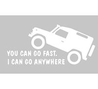 Desconocido Cut Vinyl Sticker You Can Go Fast. I Can Go Anywhere 15 x 7 cm (White)