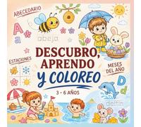 Descubro, aprendo y coloreo: Libro de garabatos para colorear, niños de 3 a 6 años. Dibujos fáciles, aprendizaje temprano, motricidad fina y desarrollo creativo