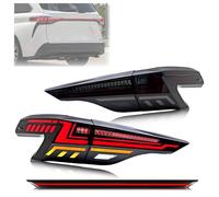 DESDE QQHH Passenger Left Side Tail Light Rear Lamp For Toyota For Sienna 2020-2026 Sequential Signal Dynamic Animation Black Rear Lamps Assembly With Middle Lamp LED Tail Lights